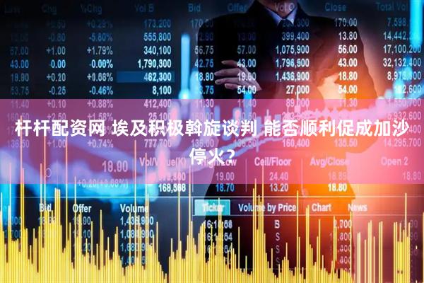 杆杆配资网 埃及积极斡旋谈判 能否顺利促成加沙停火？
